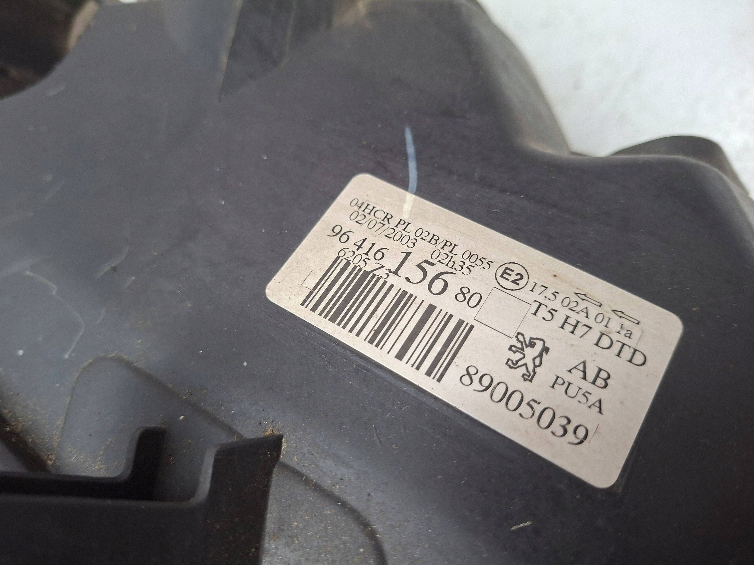 light front right 9641615680 PEUGEOT 307 2001