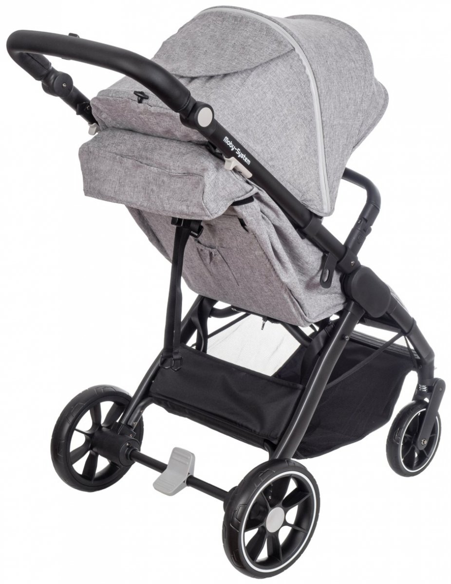 WÓZEK SPACEROWY MOBY-SYSTEM NADIA SZARY +OCIEPLACZ Liczba kół 4