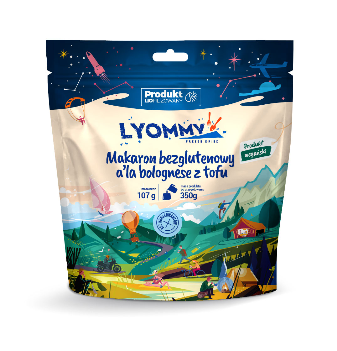 Lyommy liofilizat Makaron bezglutenowy a'la bolognese z tofu 350g