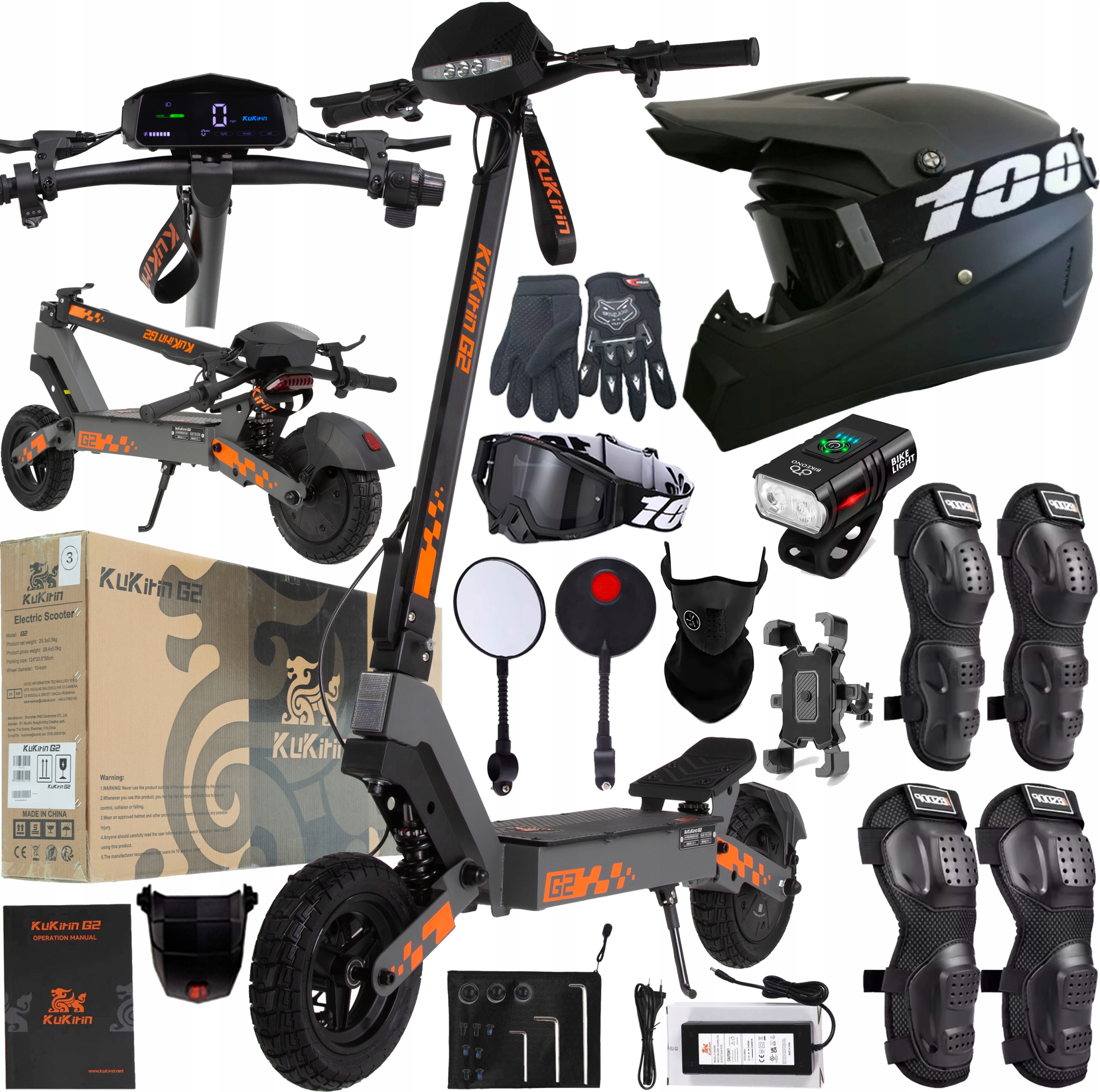 KuKirin G2 Elektrické vozidlo 800W 48V 15Ah 45KM/H 55KM 10" +9 Dárek Pl