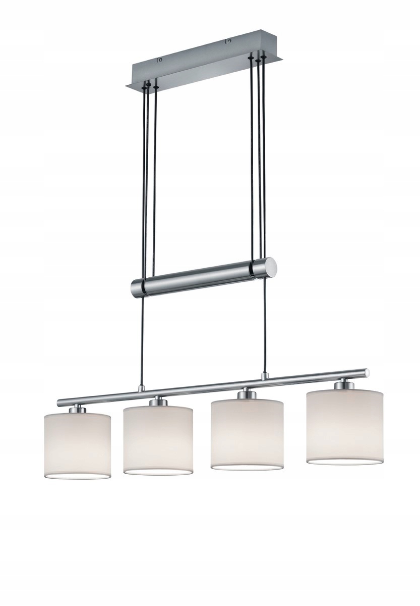 Trio Lustr Garda Stříbrný 4x E14 28W Stmívač Kov/Tkanina 77 cm