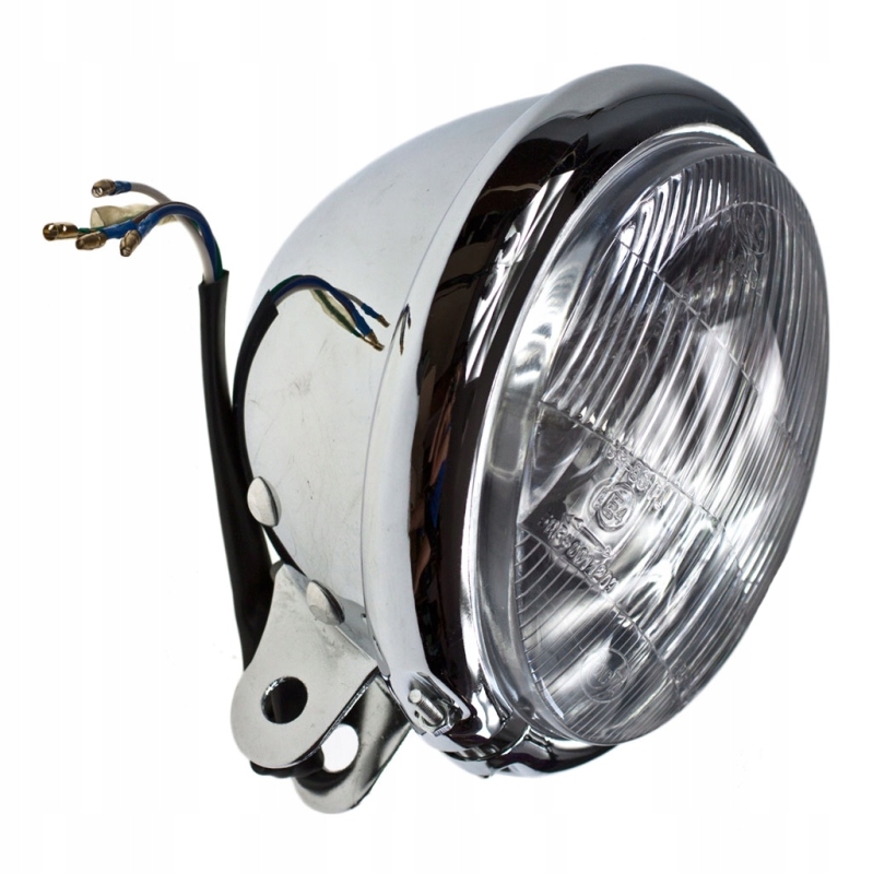 Lampa przednia, 155mm, 6 cali, homologacja, ramka i obudowa chromowana
