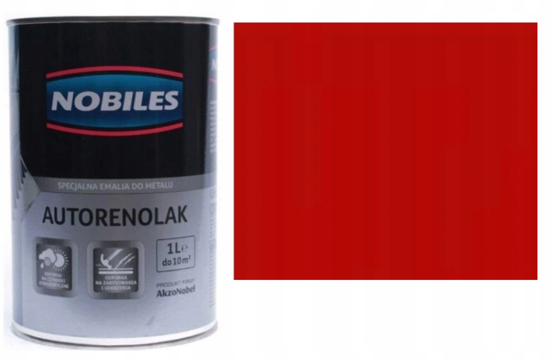 Nobiles Autorenolak Farba Do Metalu C-120 Czerwony 1L