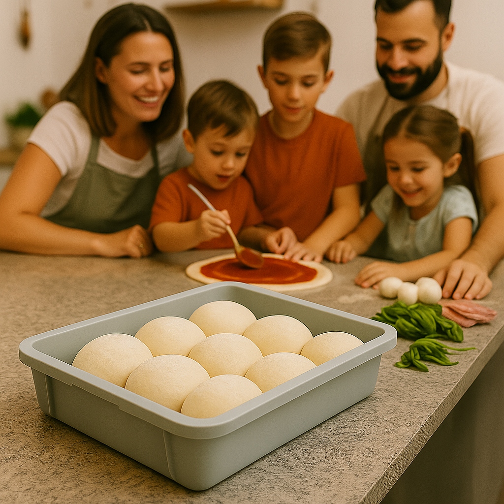 Pojemnik 10 l z pokrywą do dojrzewania ciasta pizza 40x33 cm pizzeria