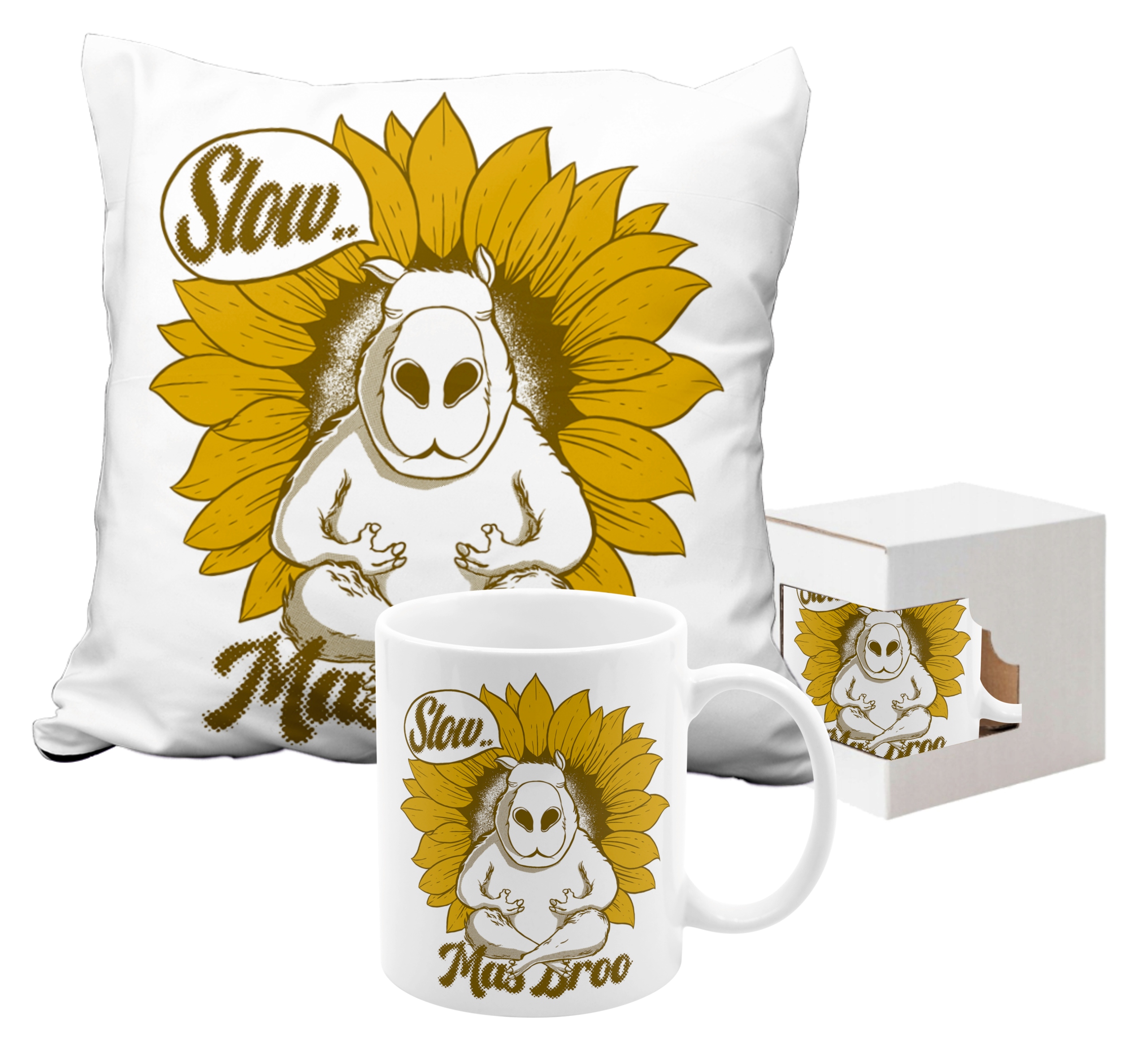 ZESTAW KUBEK PODUSZKA Z KAPIBARĄ PREZENT KAPIBARA Wysokość 38 cm