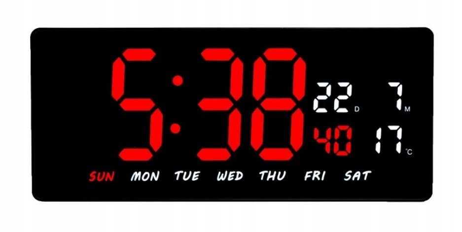 Digitální Elektronické Led Hodinky Datum Budík Teplota Velký Displej
