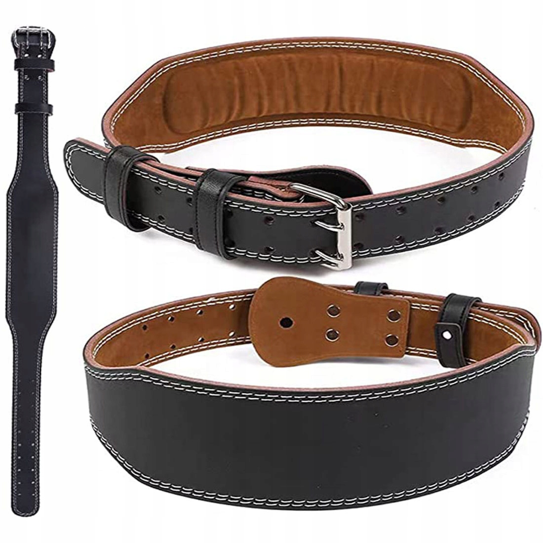 PAS KULTURYSTYCZNY TRENINGOWY GYM SKÓRA 115CM