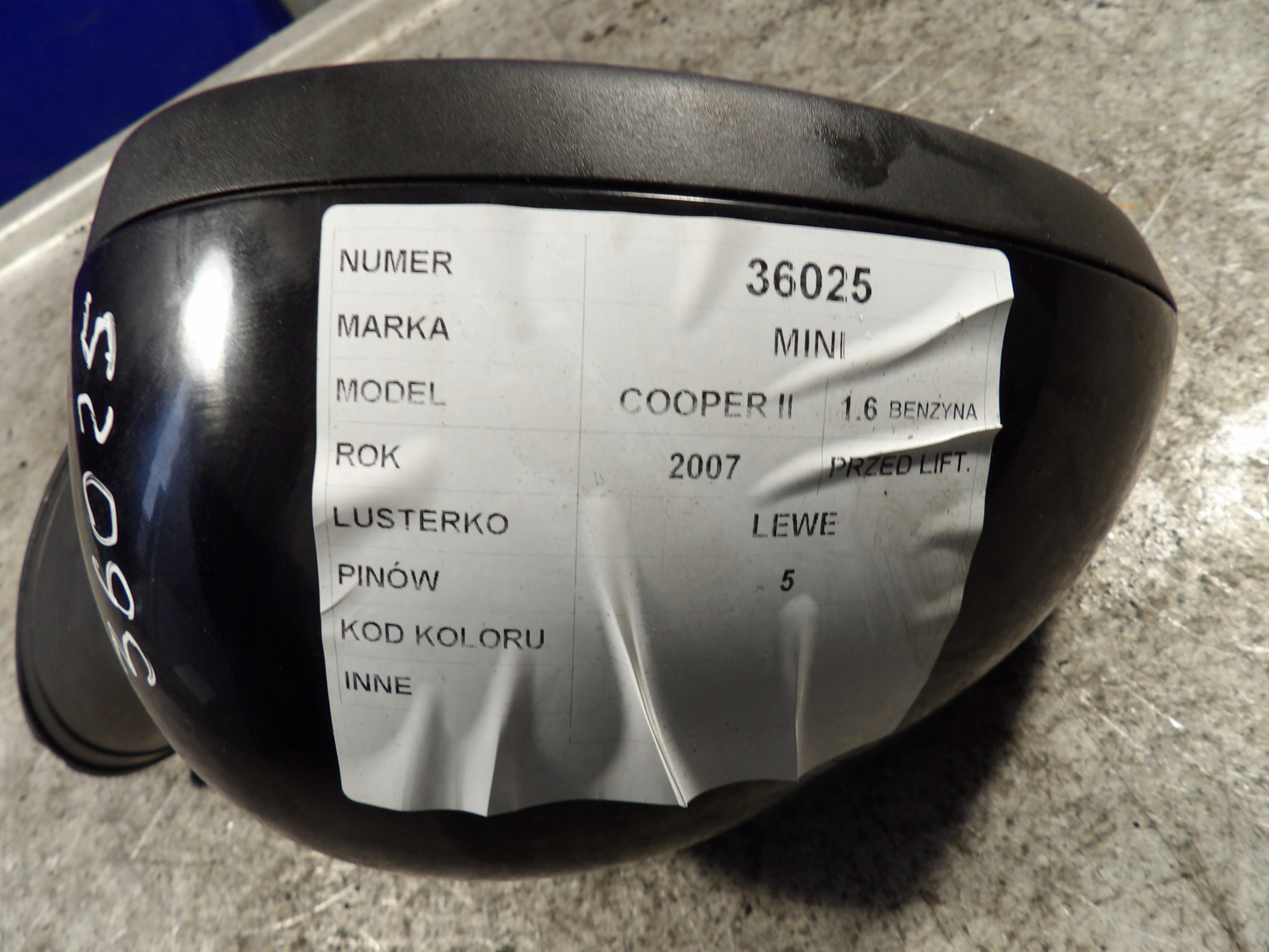Mini Cooper II mirror left 1,6B