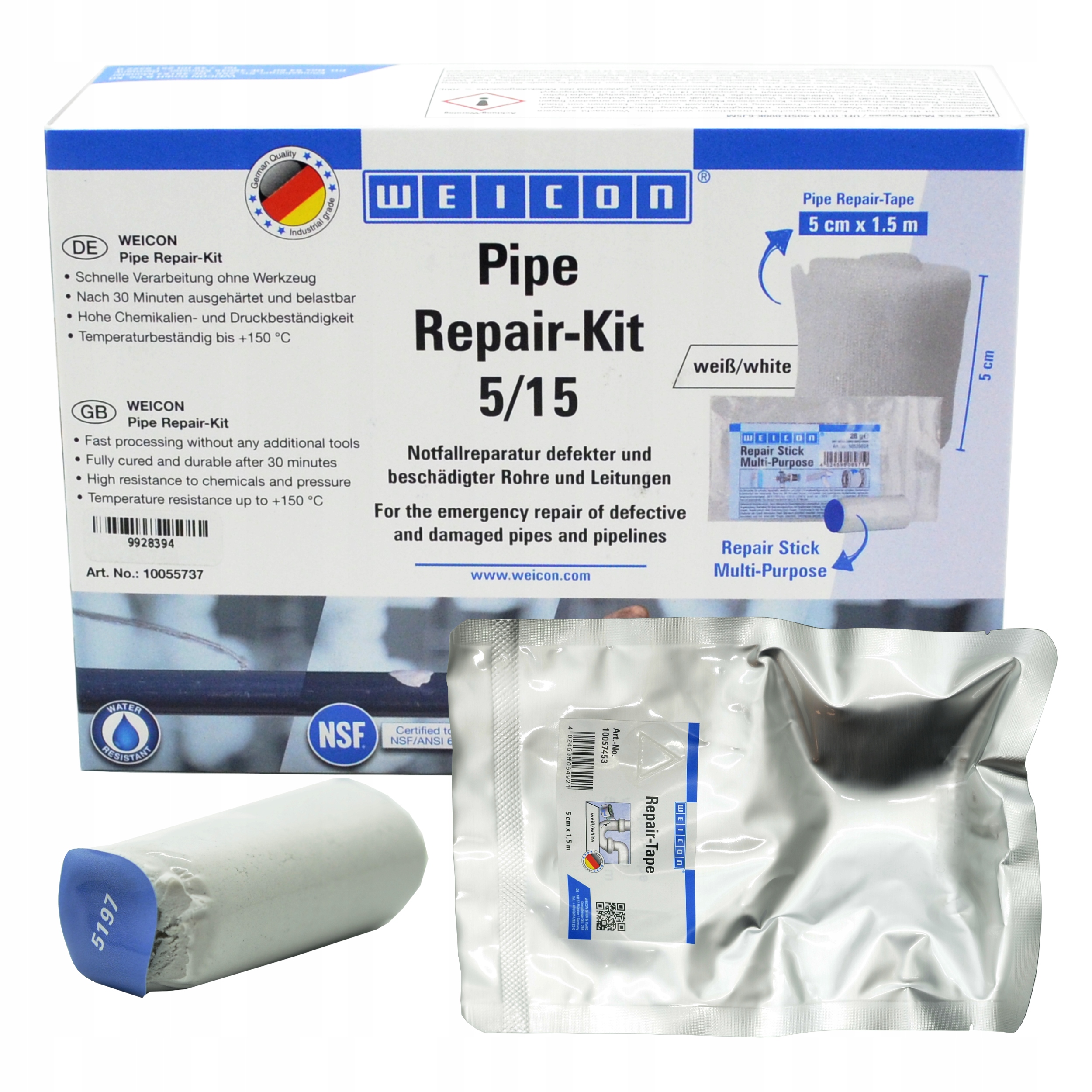 Weicon Pipe Repair Kit Zestaw Awaryjnej Naprawy Uszkodzonych Rur 5CMx1.5M