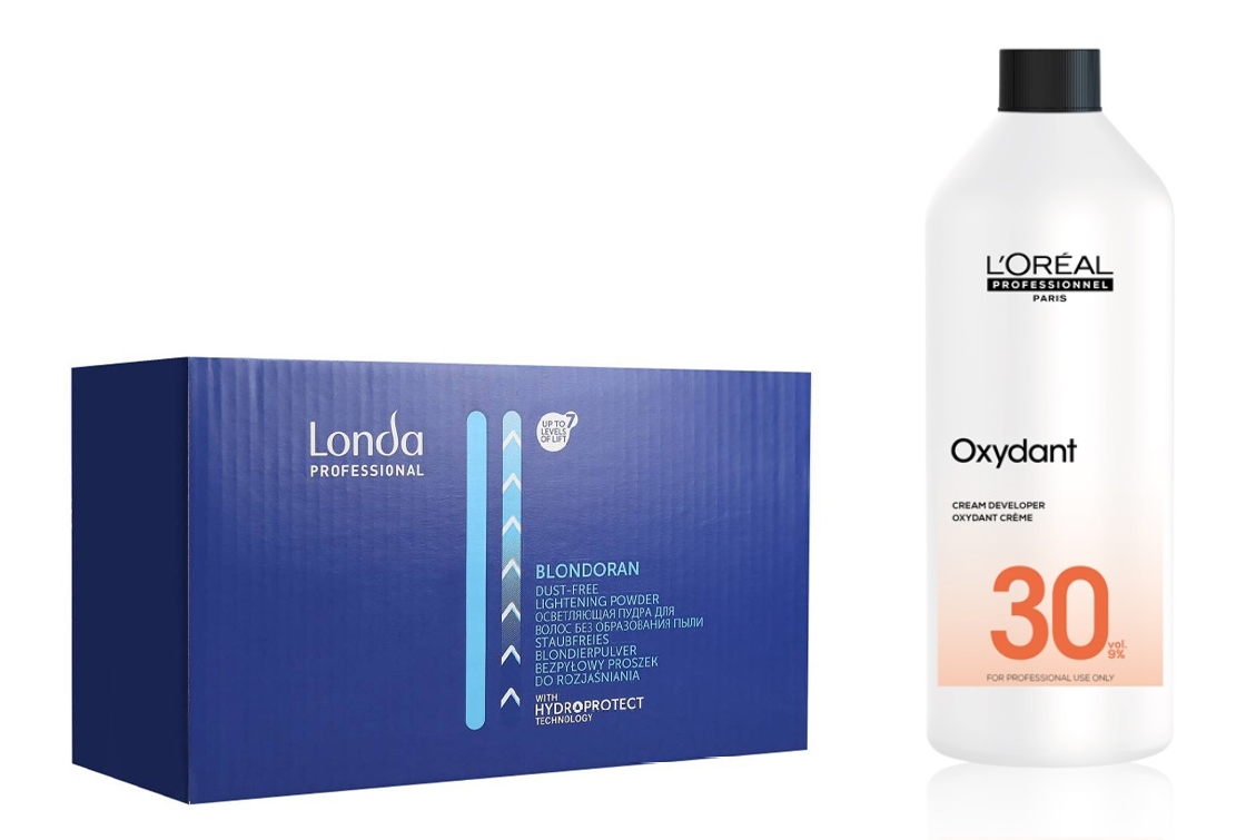 Londa Blondoran 2x 500 g rozjasňovač Loreal Oxydant Creme 30 Vol 9% 1000 ml