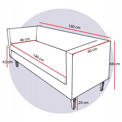 Sofa kanapa do poczekalni eko skóra skaj 160 cm wiele kolorów Kolekcja Graffii
