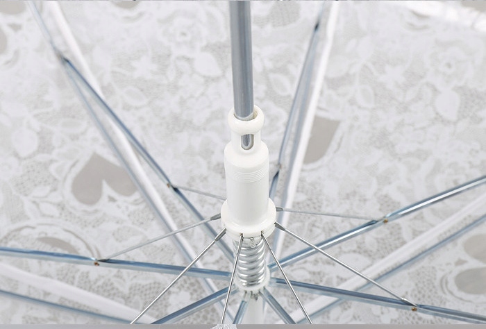 Duży parasol biały ślubny sesja koronka, falbanka Marka inna