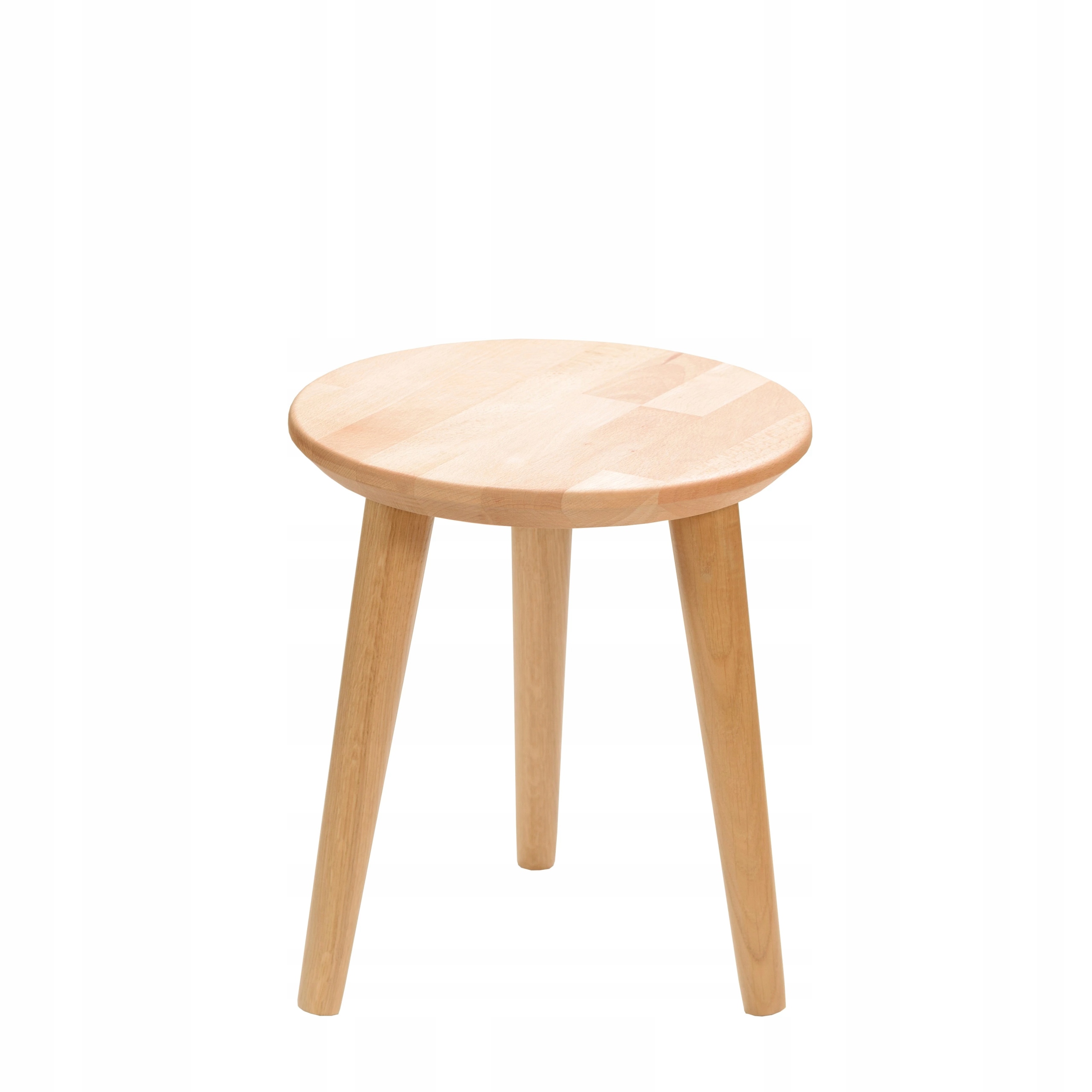 Taboret drewniany, taboret okrągły, taboret bukowy, wys. 34