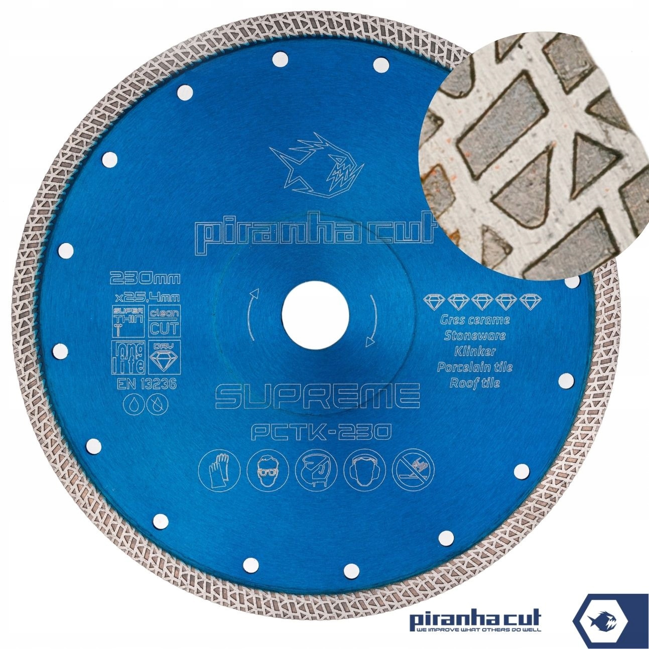 Diamantový Kotouč 230 mm x 25,4 mm pro Slinuté Dlažby