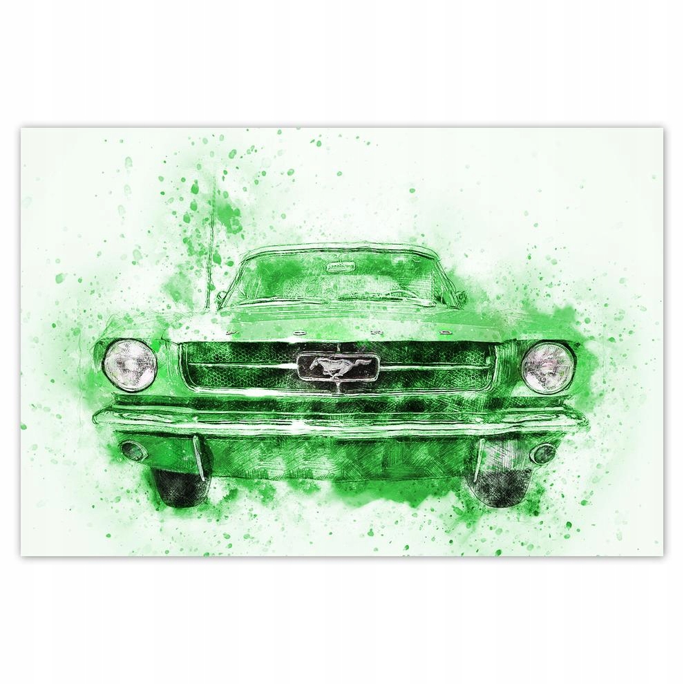 

Plakat 93x62 Zielona akwarela Mustang