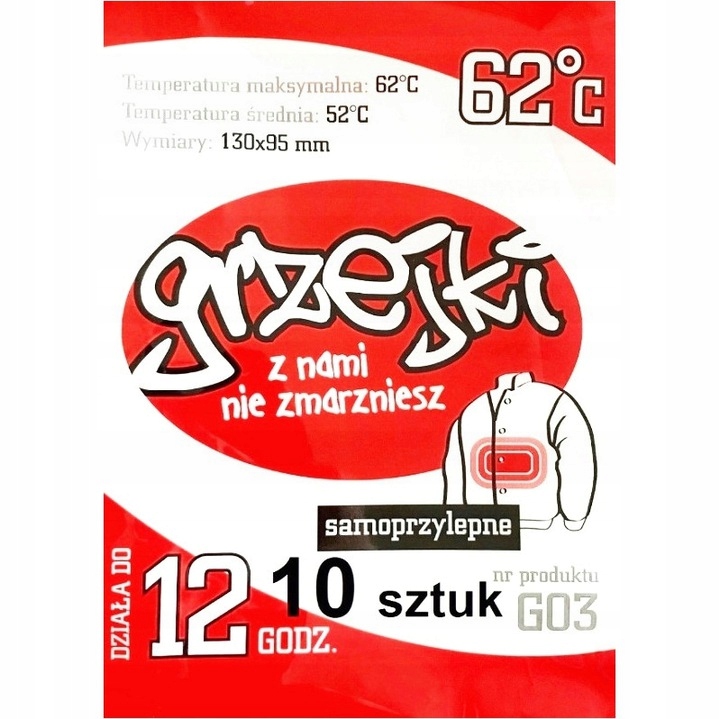 

Ogrzewacz Grzejki do ciała Body Warmer 10szt
