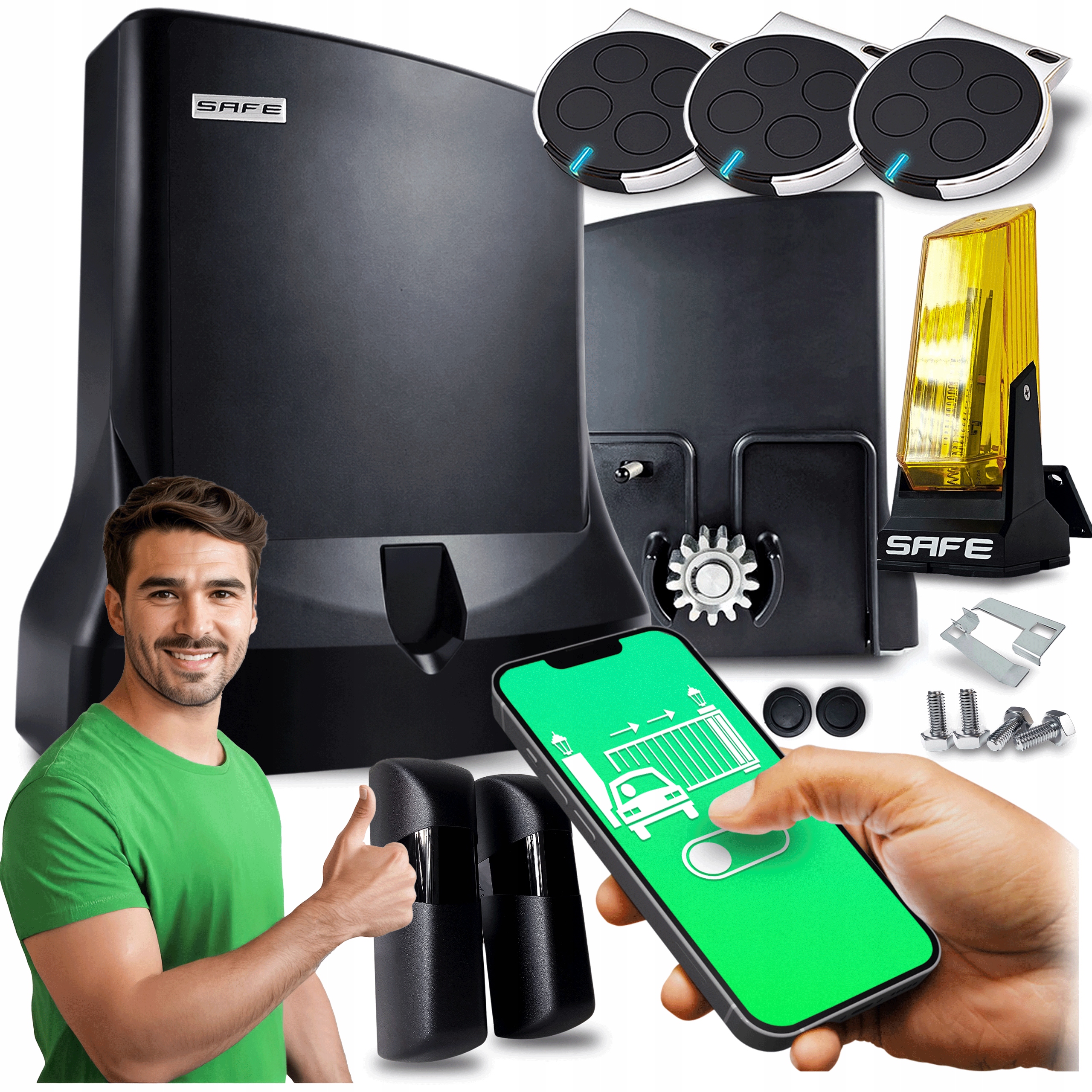 Pohon Pro Posuvné Brány Sada automatický pohon lampa 800 kg Wifi Supla