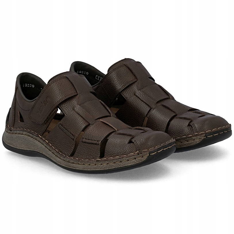 Pánské sandály Rieker 05281-25 Brown hnědé, Kůže Vel. 42