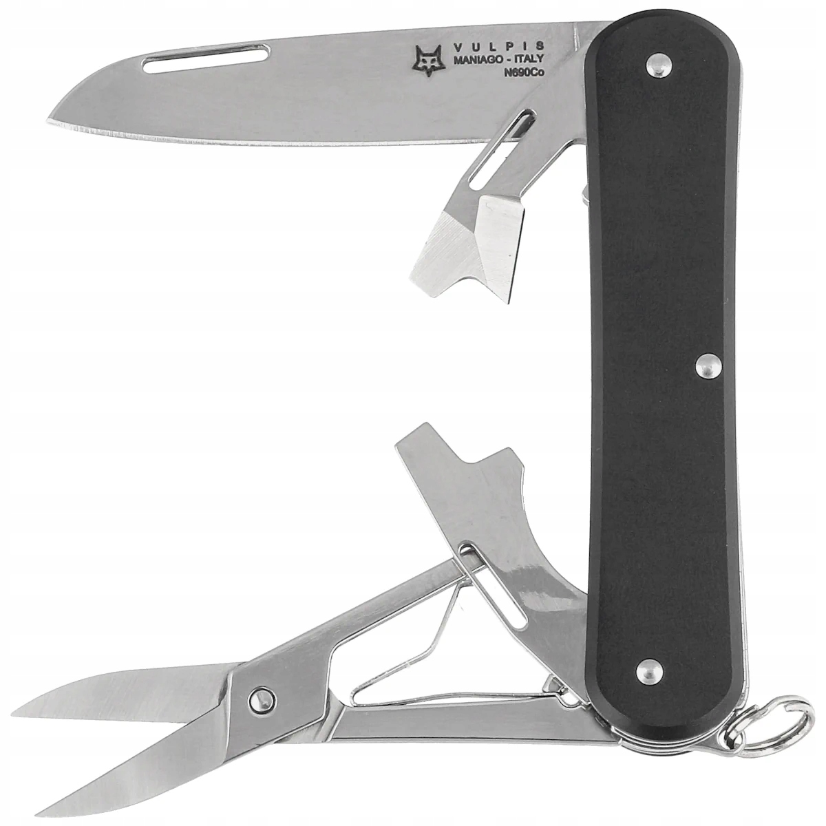 Nůž Fox Vulpis F4 Black Aluminium, Polished N690Co (FX-VP130-F4 Bk)