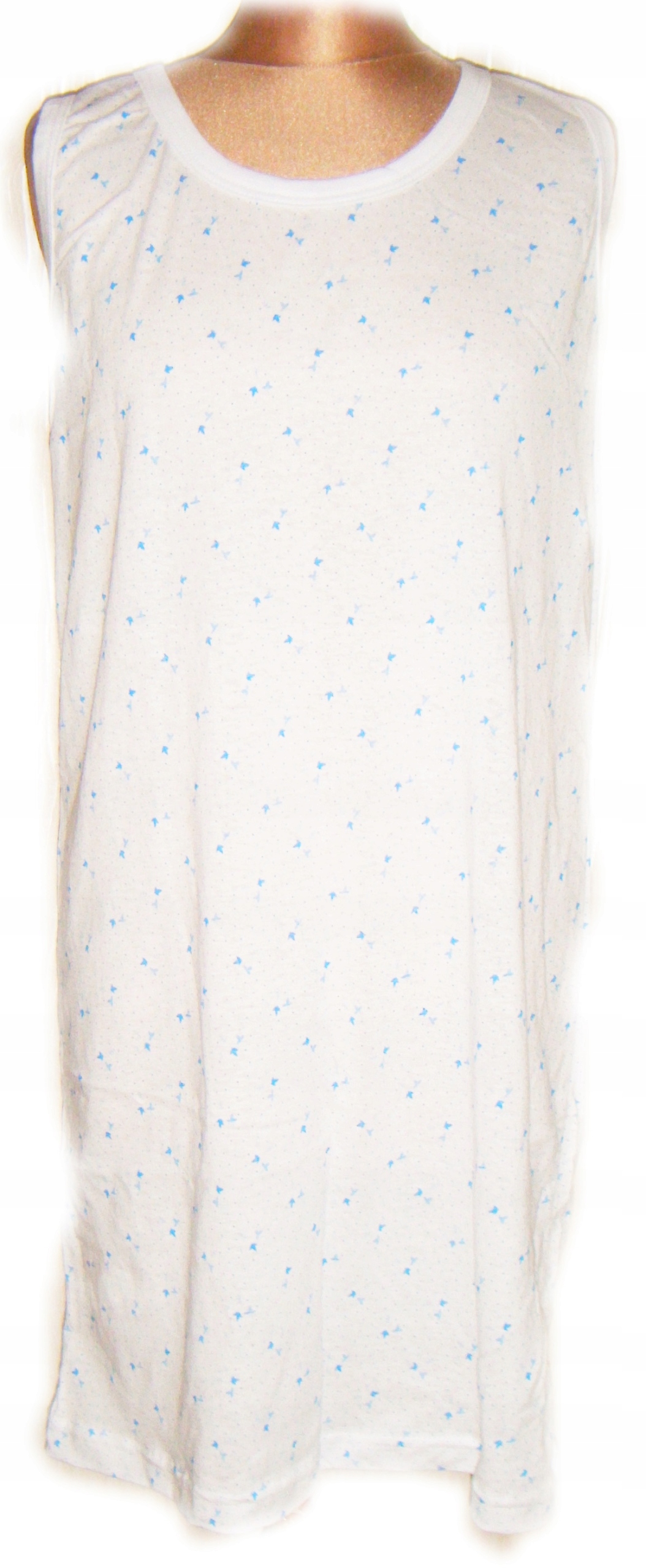 

Koszula Nocna Damska Biały Wzór Bawełna 100% r.4XL
