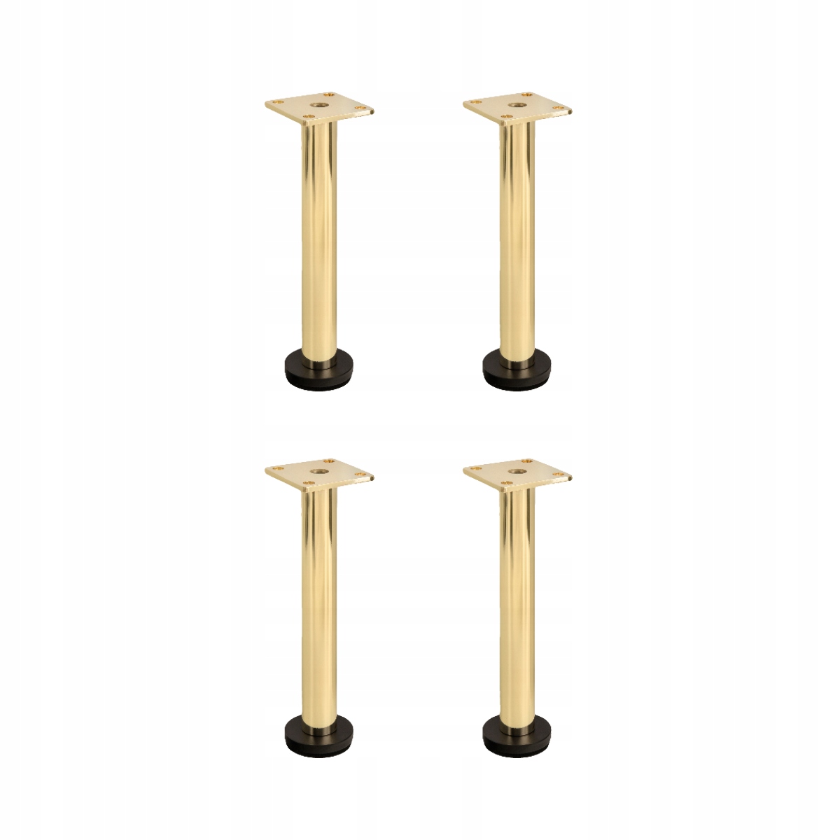 Set 4X Nábytková noha k posteli loftové pohovky Zlato-černá 21cm H210