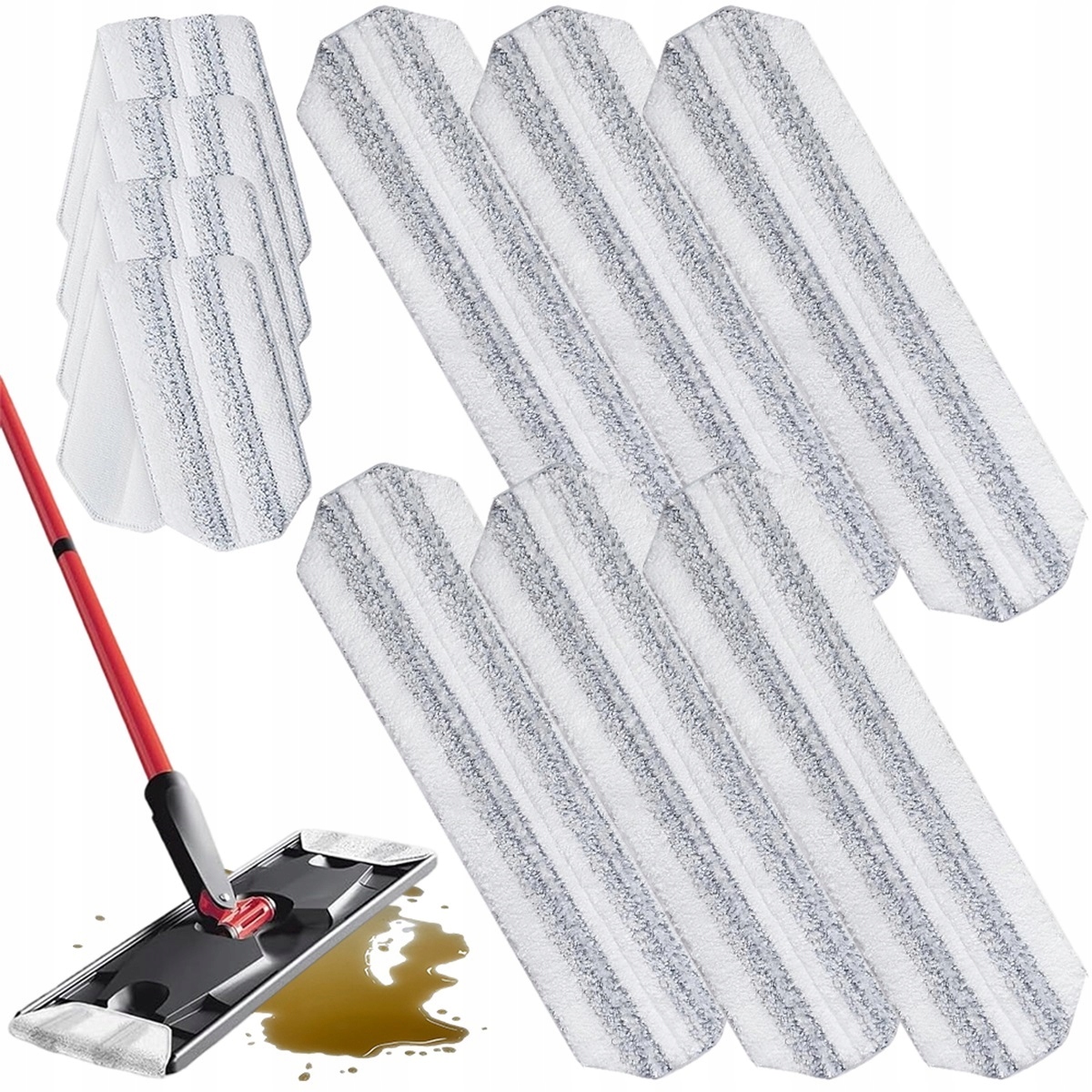 10 Ks Vyměnitelných Vložek Pro O-cedar H2PRO Mikrovlákno Bílé Šedé