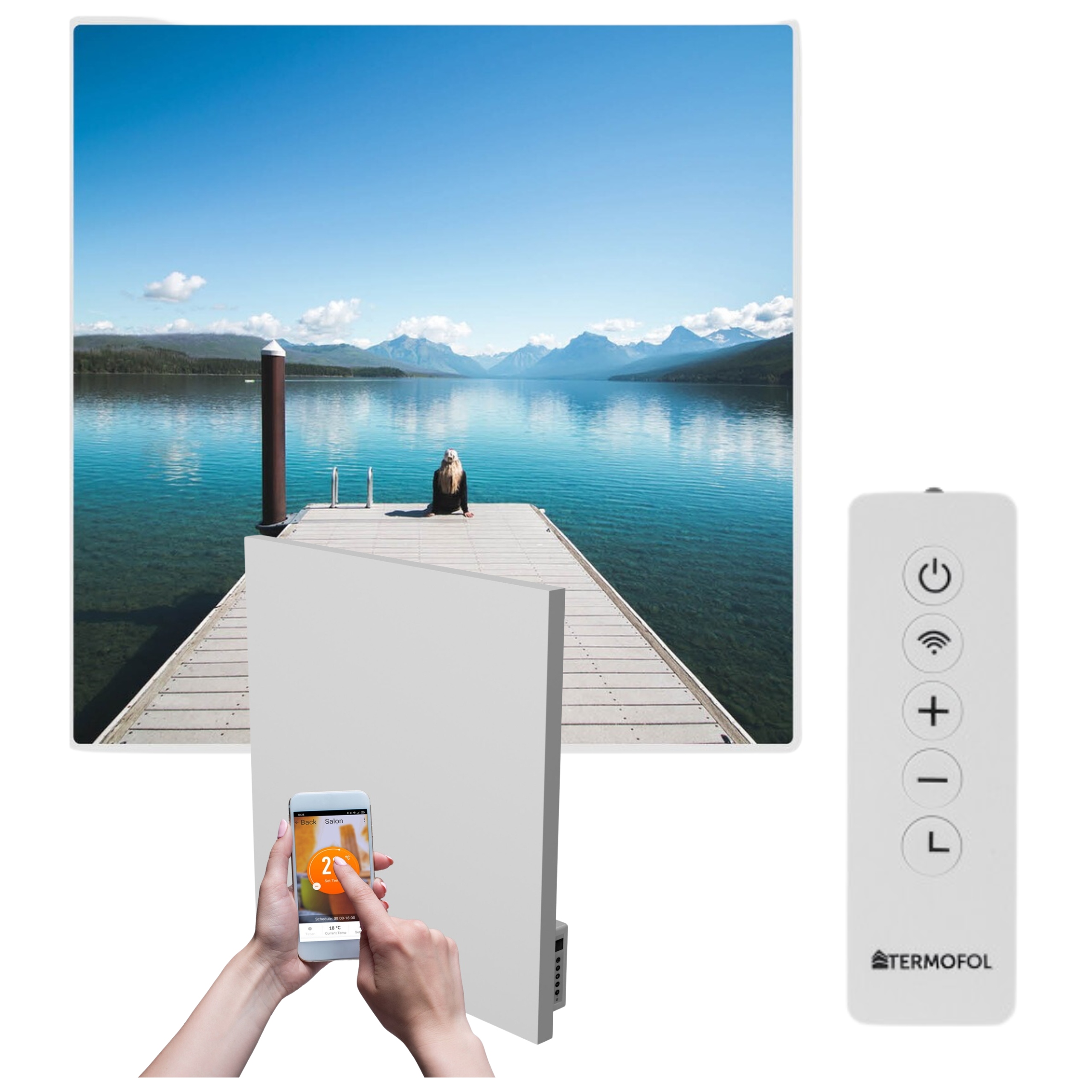 Infračervený obrazový ohrievač 350 W 60x60 cm WiFi