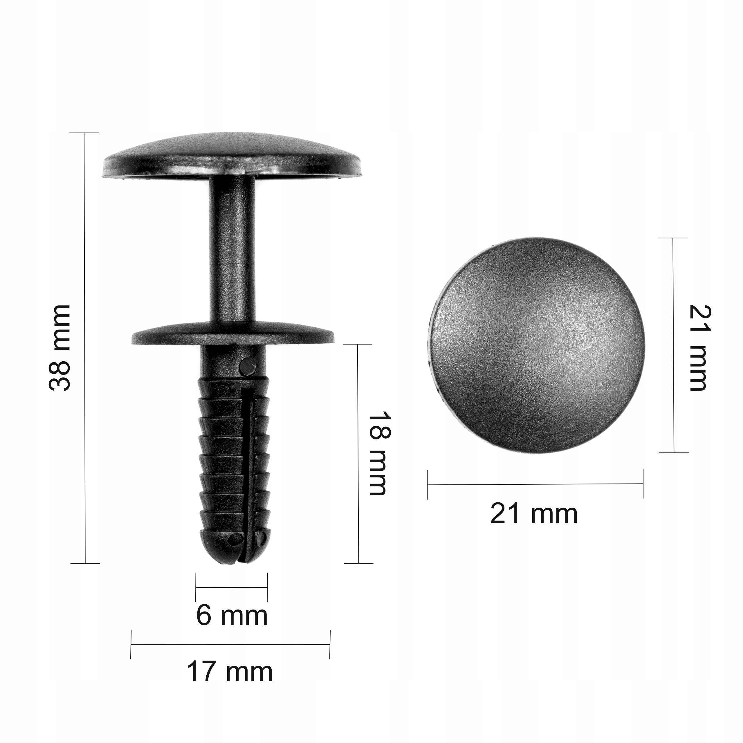 SPINKA KOŁEK ROZPOROWY ZDERZAKA UNIWERSALNY 6 mm Producent części AW