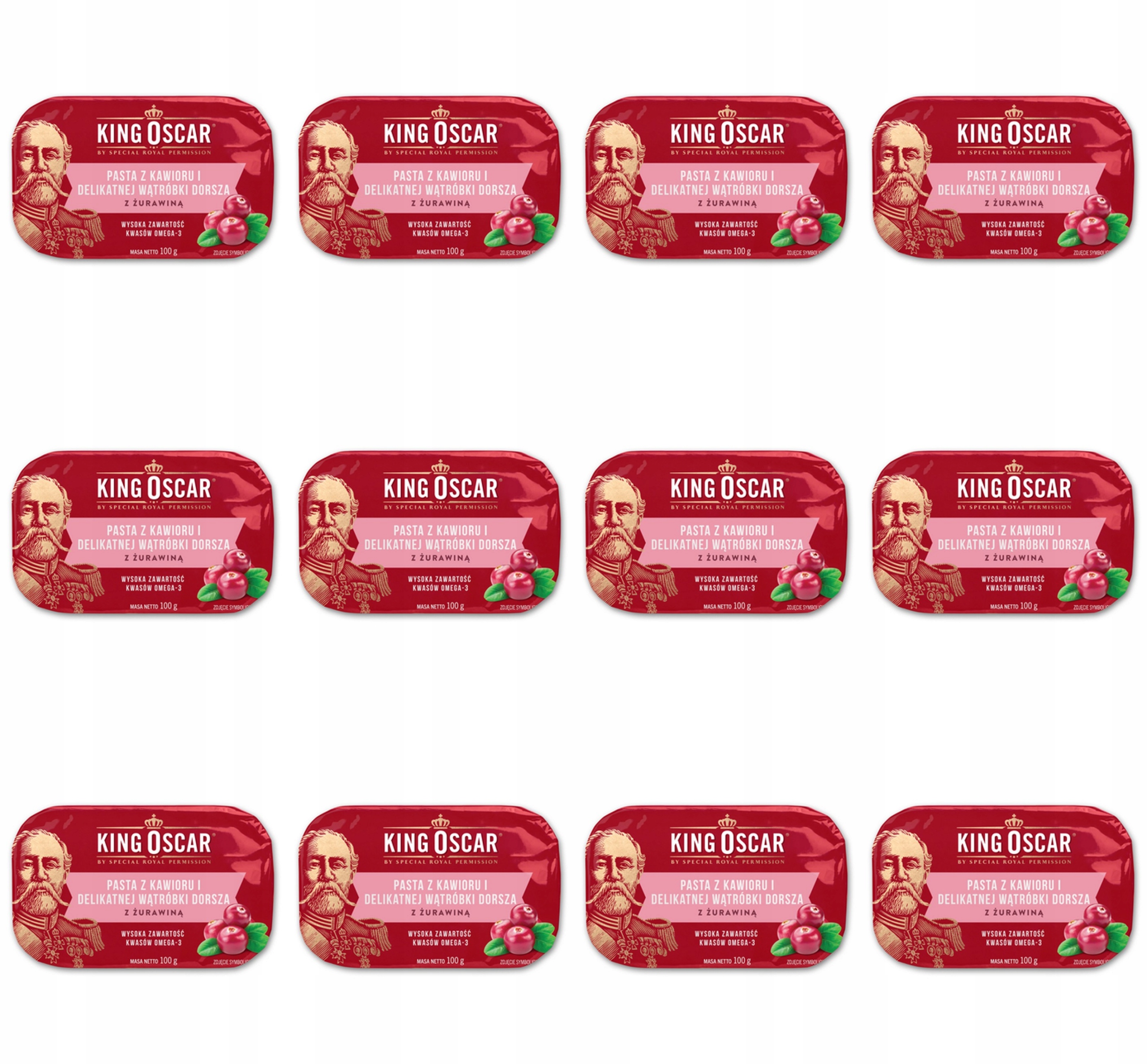 King Oscar Pasta z kaviáru a jemných tresčích jater s brusinkami 100 g X12