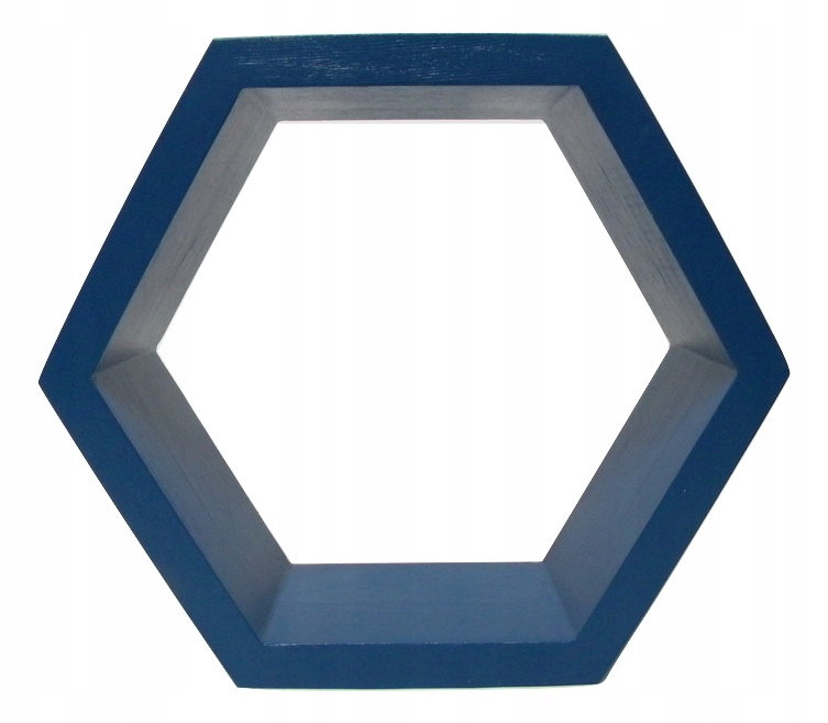 

Drewniana Półka Plaster Miodu Hexagon Granatowa