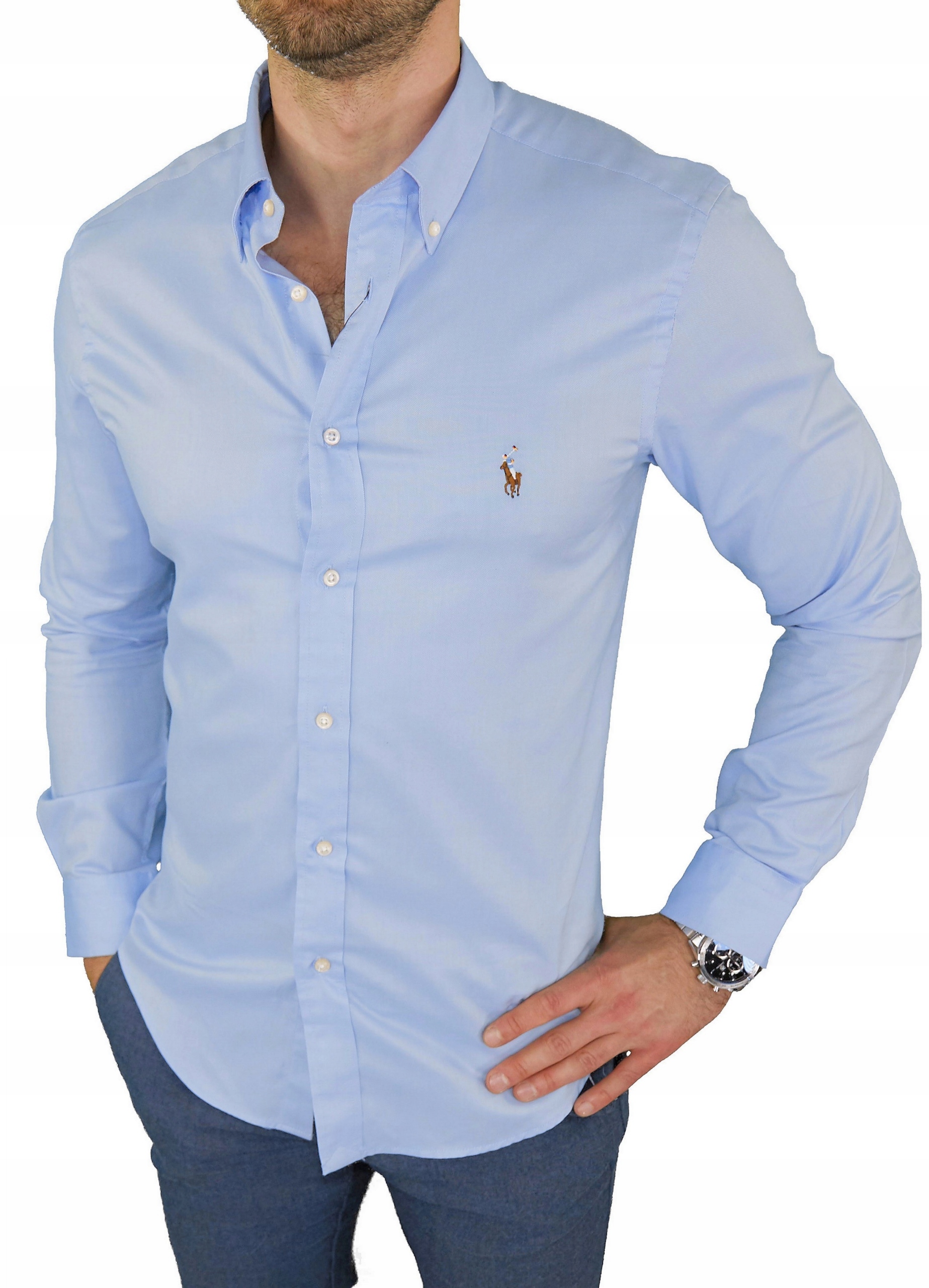 

5 Koszula Ralph Lauren Polo Błękit Oxford Slim M