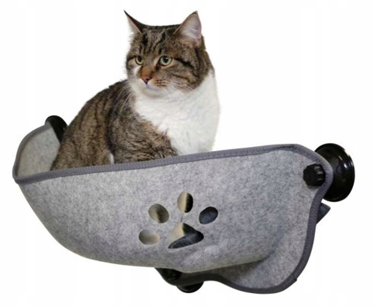 Levně Kerbl Filzino pelíšek pro kočku, plstěná houpací síť na okno, sklo na přísavky, 70 cm