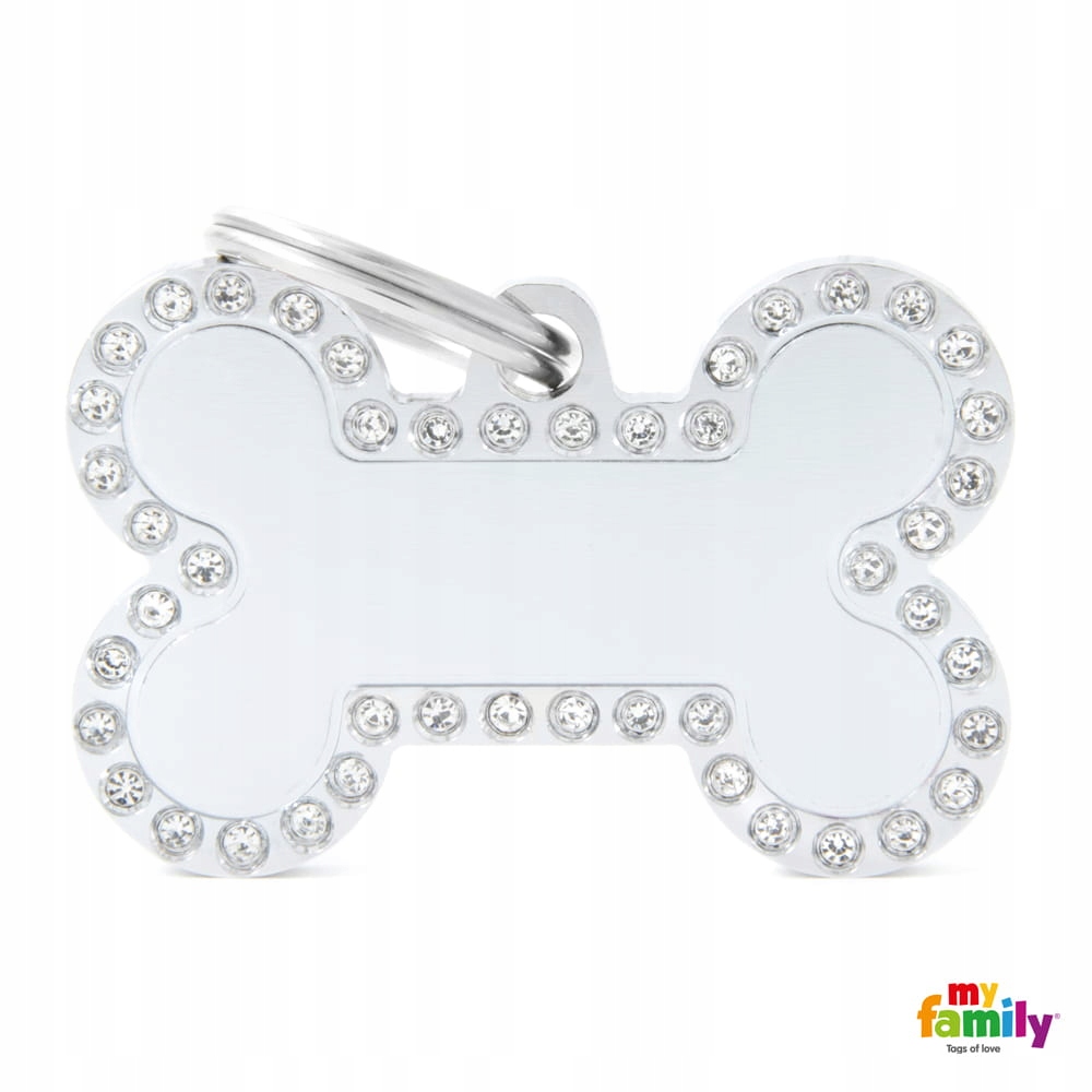 

MyFamily Glam Kość adresówka Swarovski Chrom L