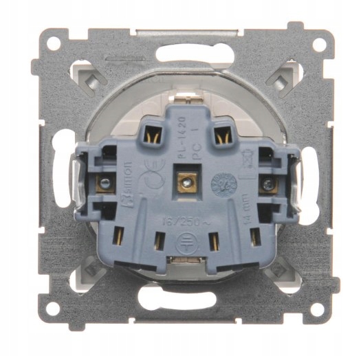 Simon 54 GNIAZDO POJEDYNCZE SCHUKO do ramki białe Kod producenta DGSZ1CZ.01/11