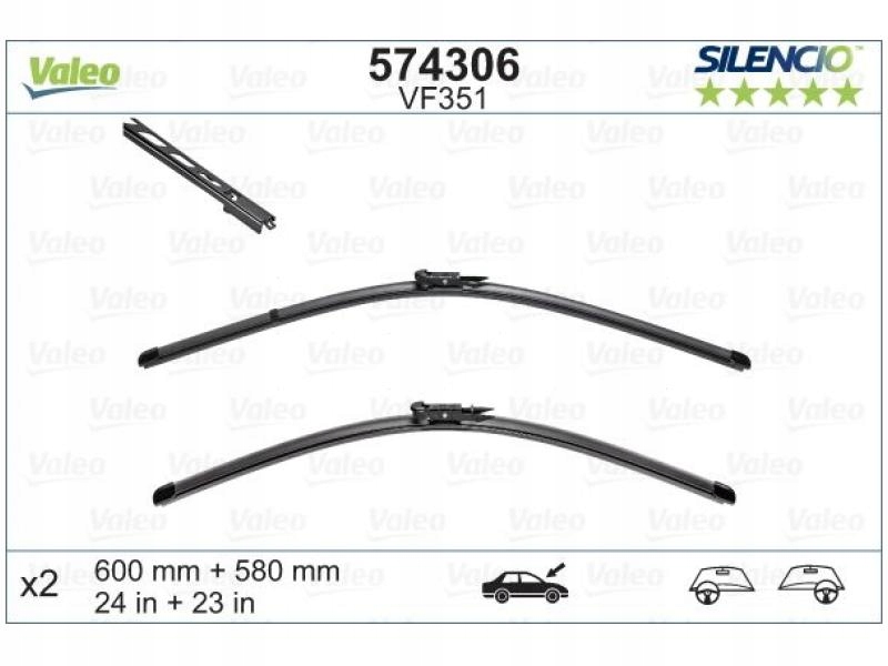 VALEO PIORO WYCIERACZKI 2SZT VM351 600 580 XTR