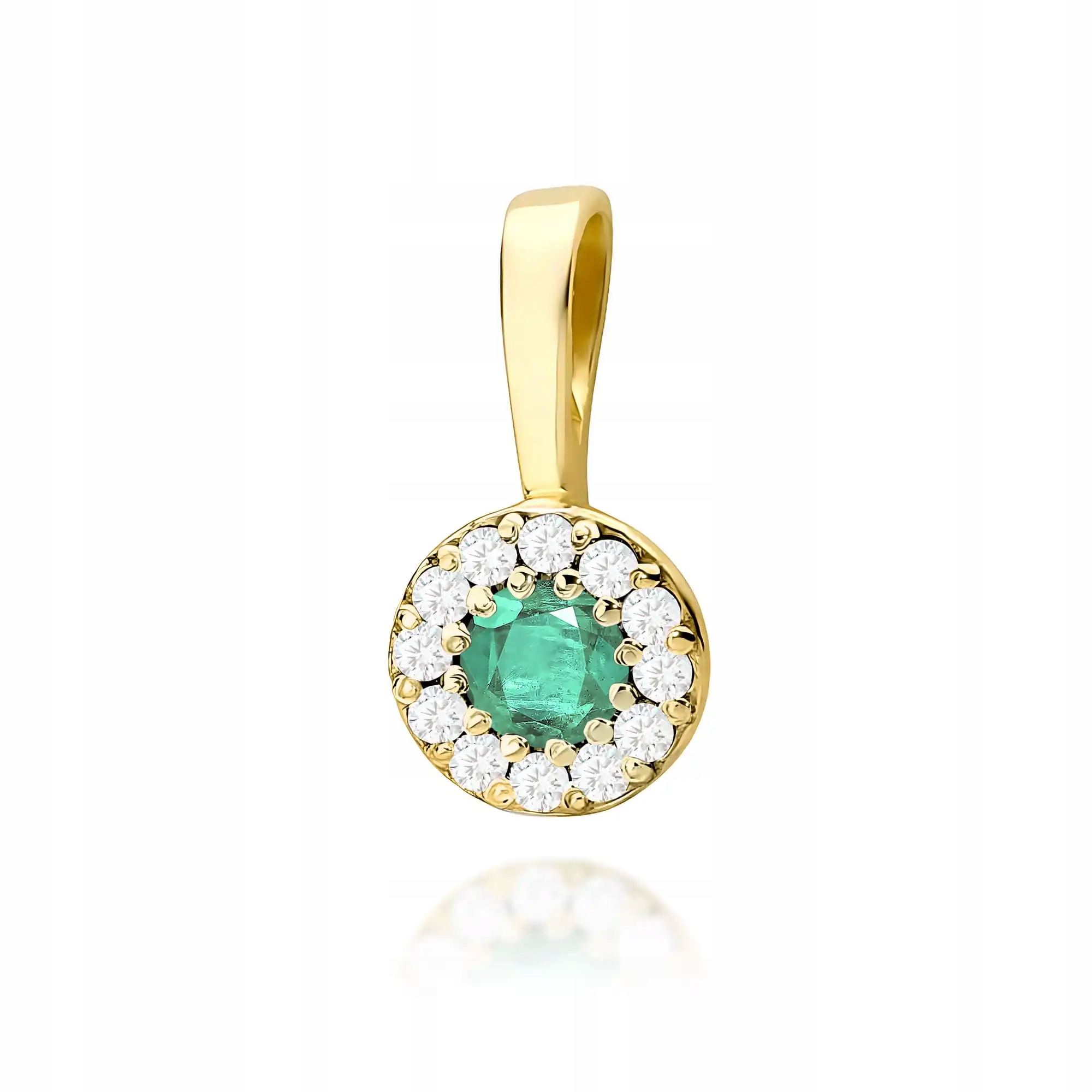 Přívěsek ze zlata 585 s smaragdem 0,15 ct elegantní, moderní pro maminku