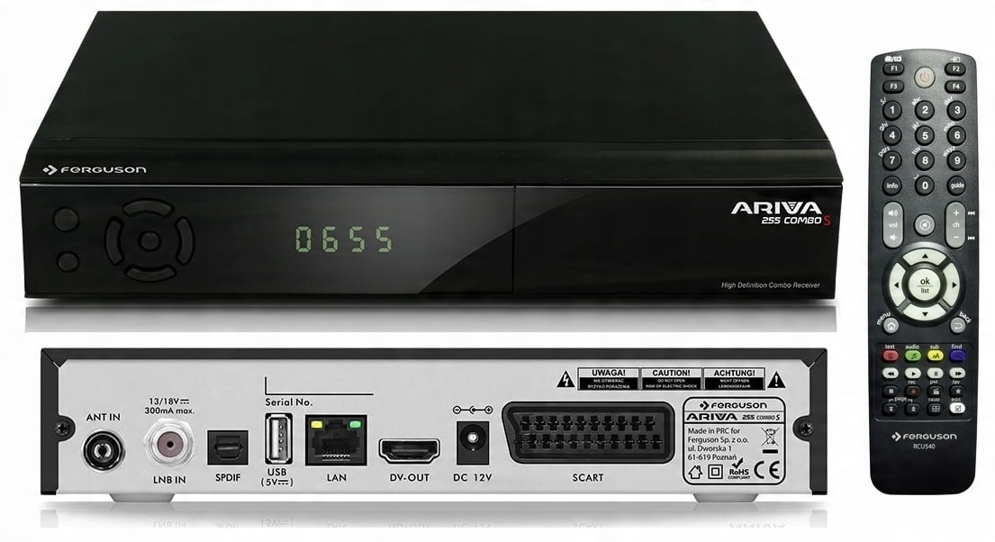 

Tuner Dekoder Ferguson 255 Tv Sat DVB-T2 Hevc H265