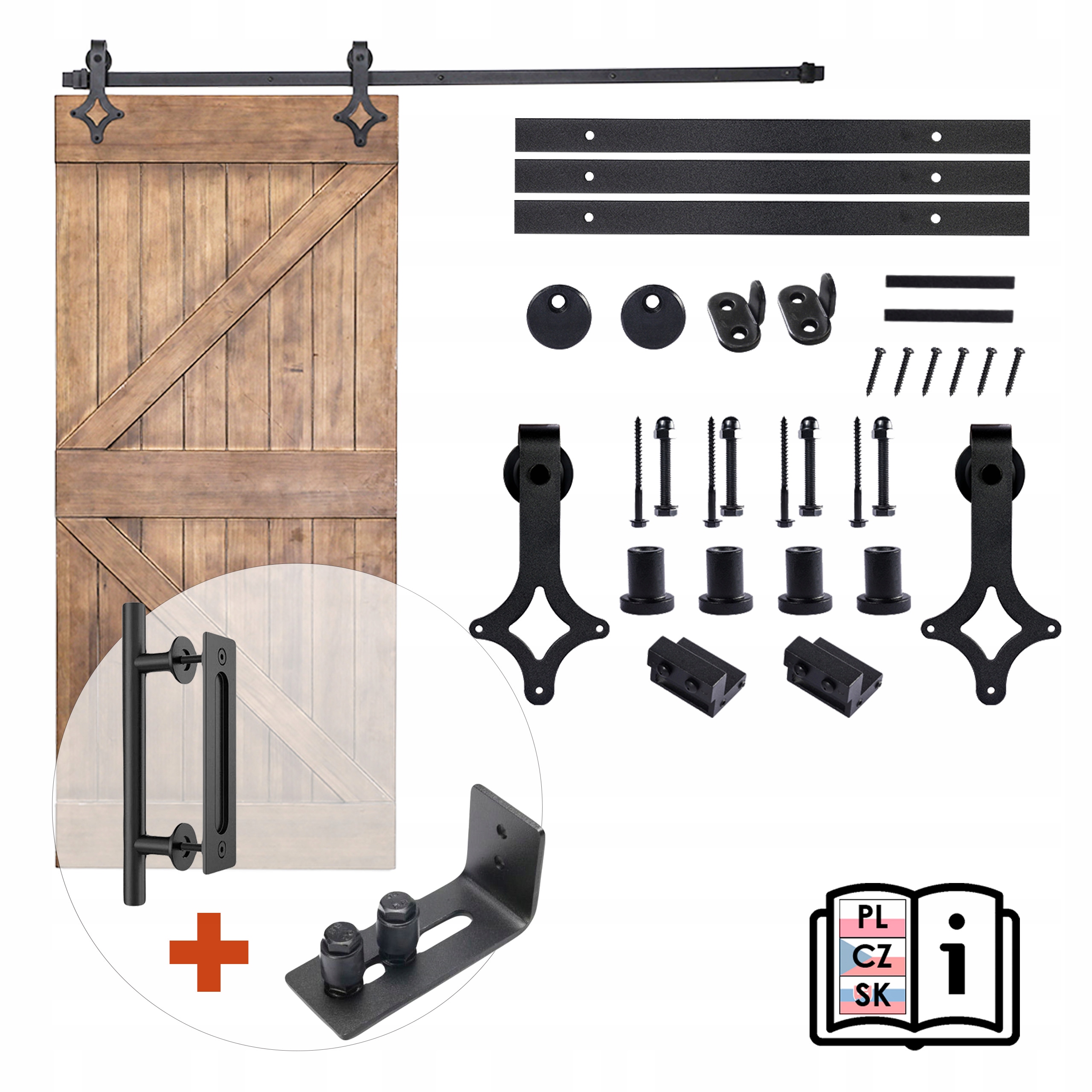 Sada pre posuvné dvere s držiakom a vodiacou lištou, vzor „Romb“