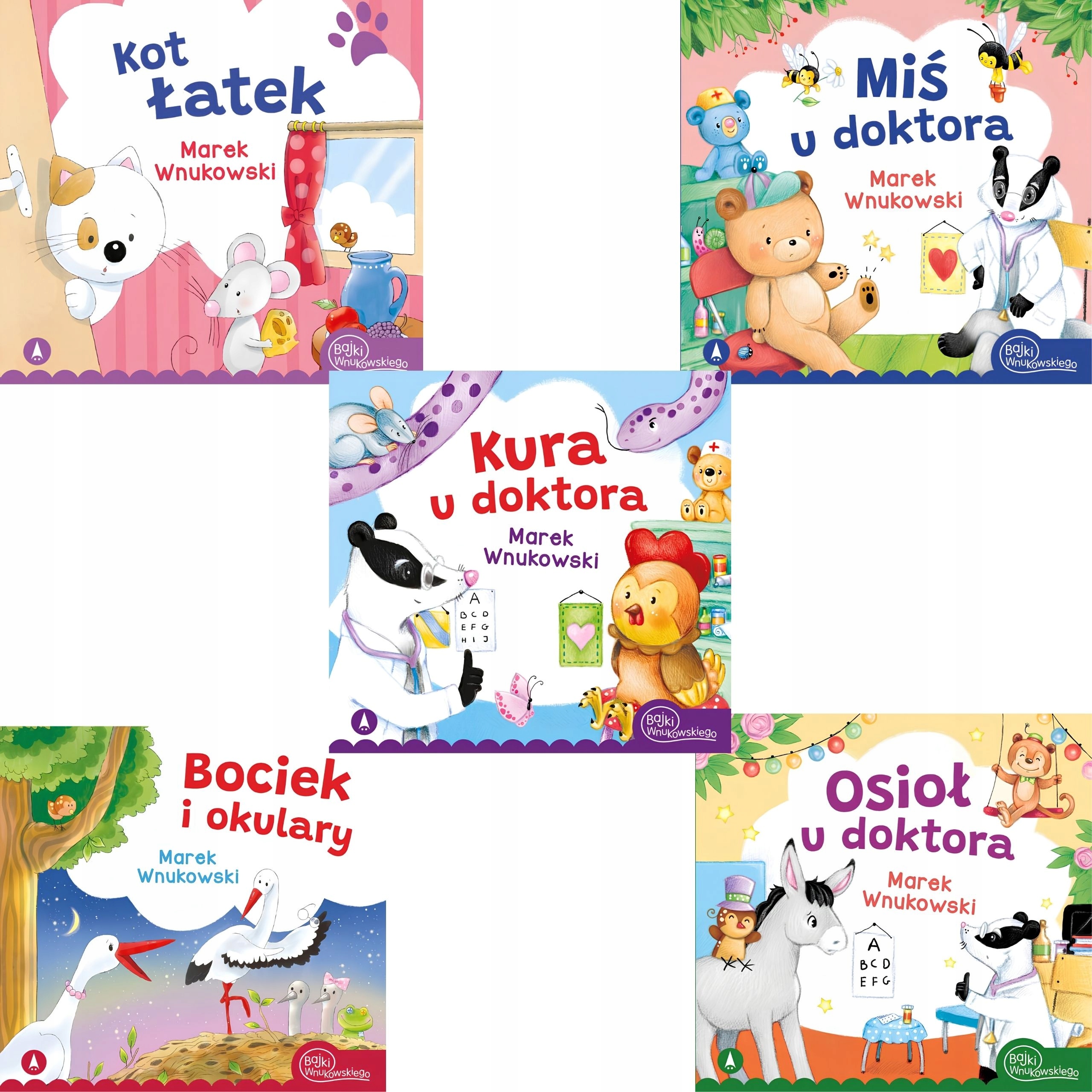 Zestaw Książek 5 sztuk Czytanie Wierszyki dla Dzieci Twarda Okładka Oprawa