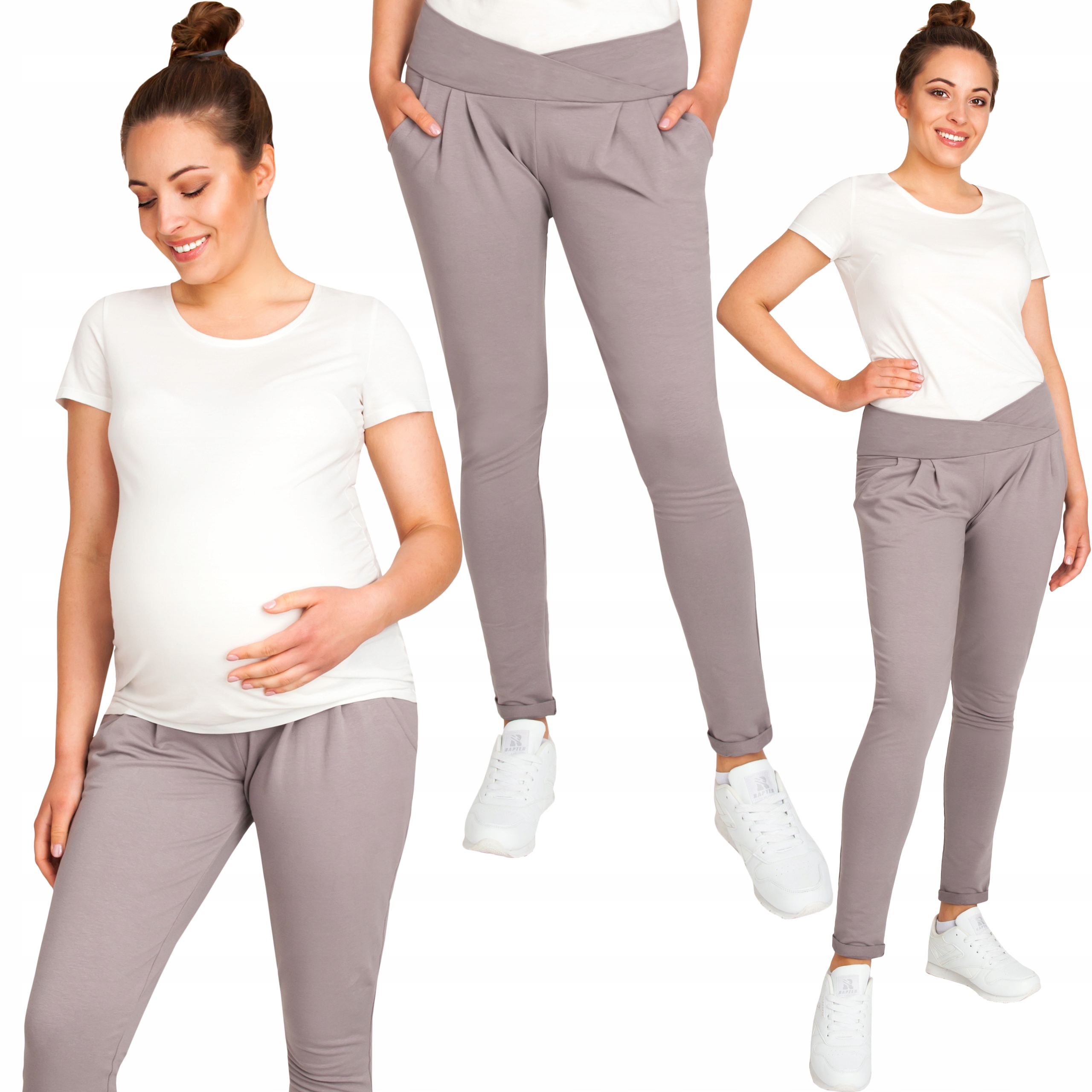 

Spodnie Ciążowe Cygaretki Rurki Bawełna