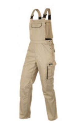 Parkside Kombinezon Spodnie męskie z szelkami r48 beżowo-czarny Ogrodniczki