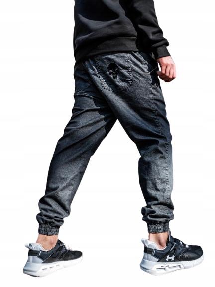 

Spodnie Męskie Jeans Punisher logo Marvel Szare XL