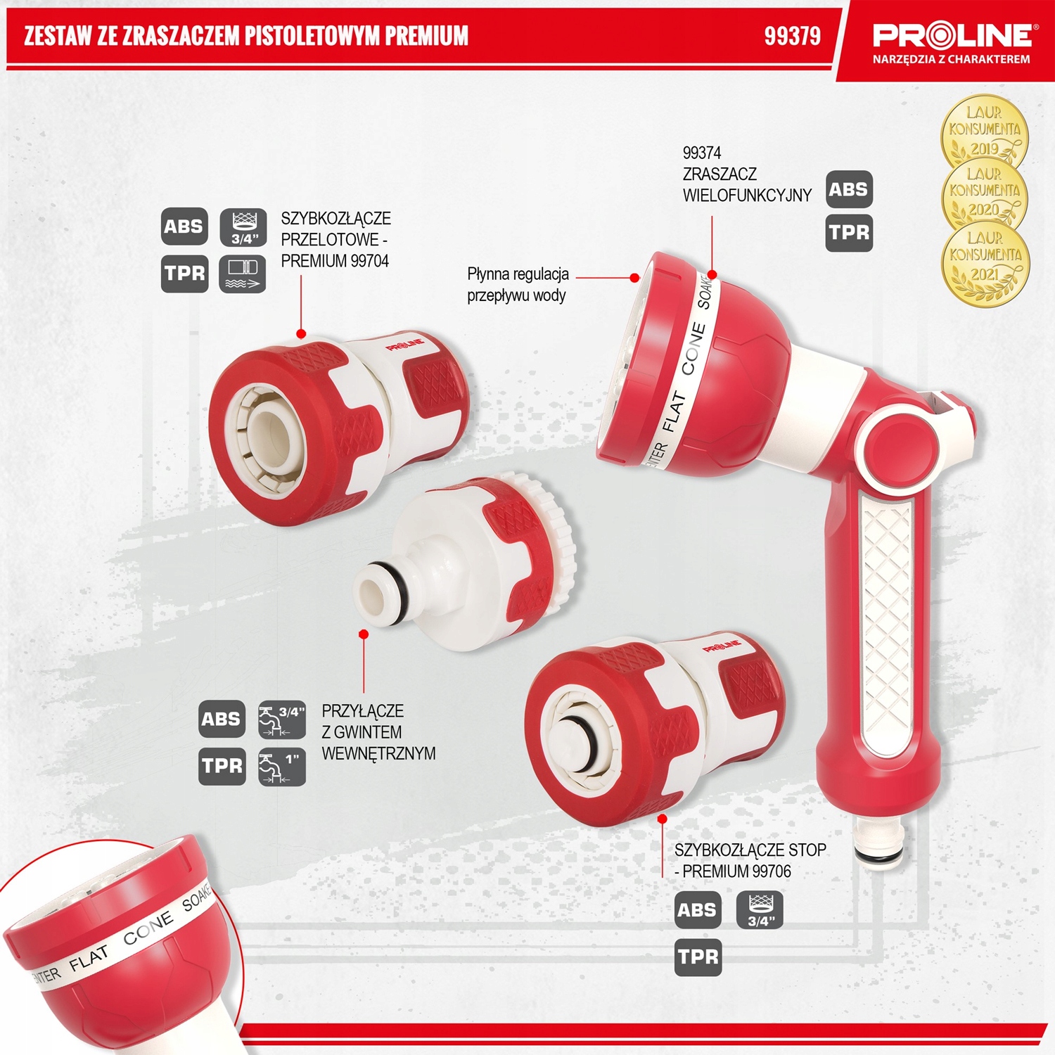 PROLINE ZESTAW ZE ZRASZACZEM PISTOLETOWYM 3/4 Marka Proline