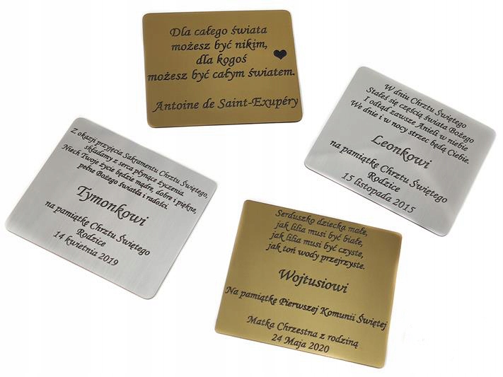 Grawerowanie na tabliczce grawer dedykacja 20 x 10