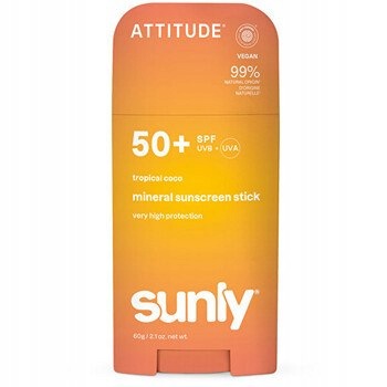 Attitude Sunly Minerální tyčinka Spf 50 Minerální opalovací krém v tyčince 60