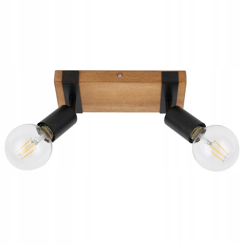 PLAFON LAMPA SUFITOWA SPOT ITALUX MOLINI SPL-2079-2 DREWNO / CZARNY