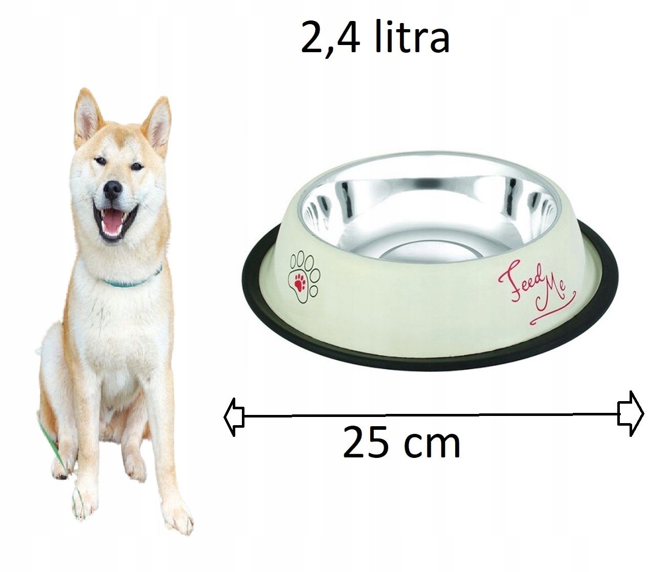 

Duża Miska Happet biała wzór łapki 25 cm 2.4 litra