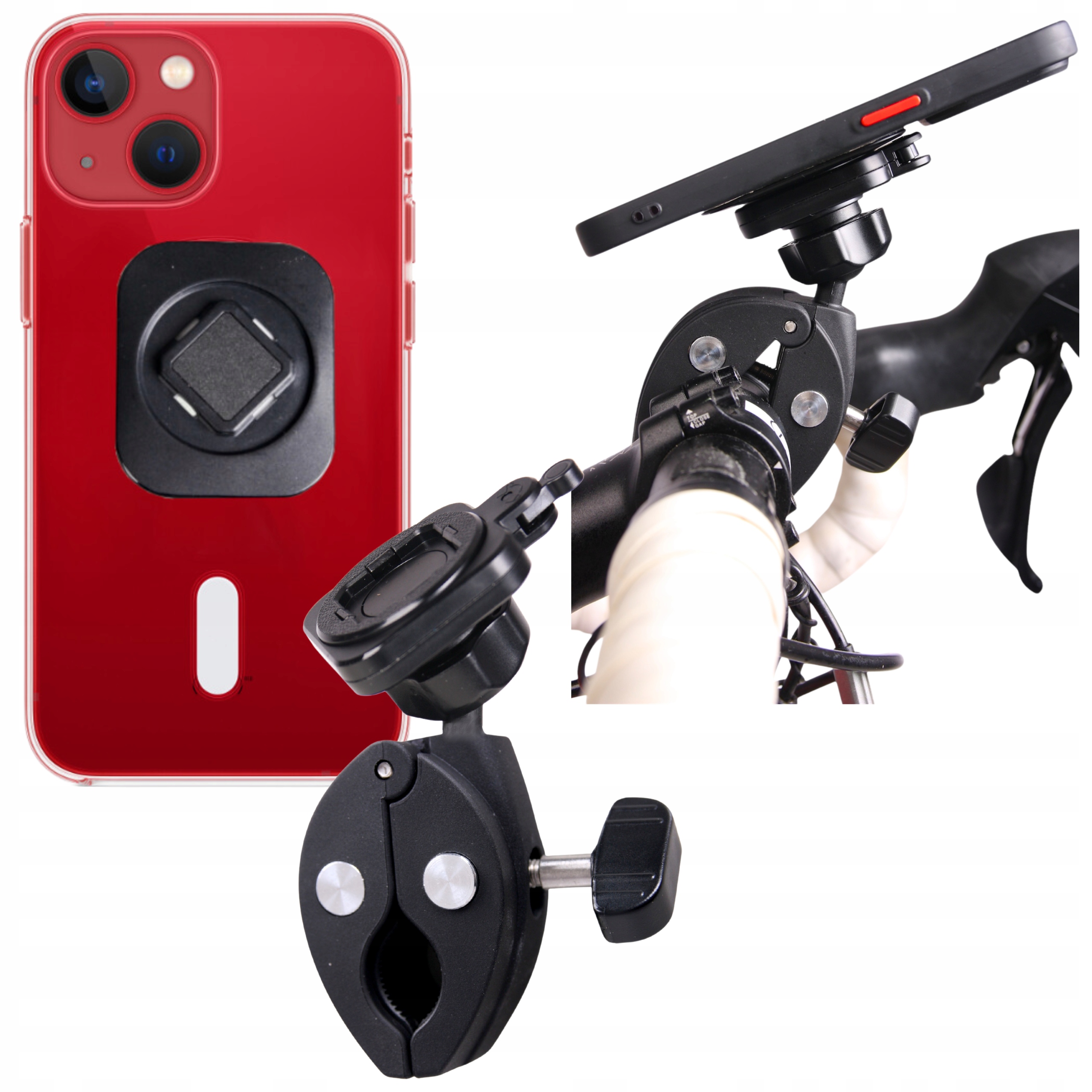 Držák na kolo na klik na telefon, otočná řídítka 360, stabilní zámek