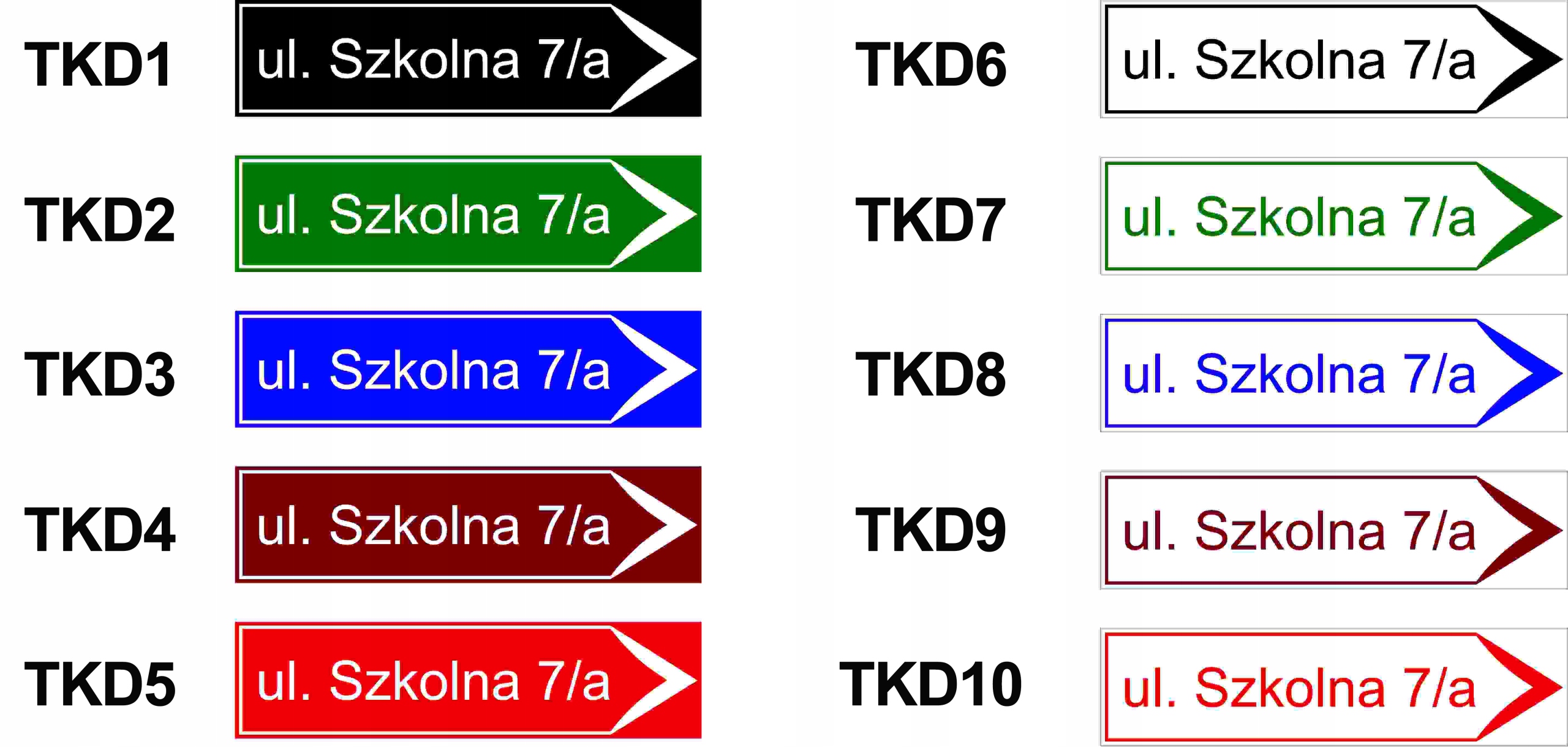 Tablica Znak Słupek Nazwa Ulica Numer Informacja Wysokość produktu 15 cm