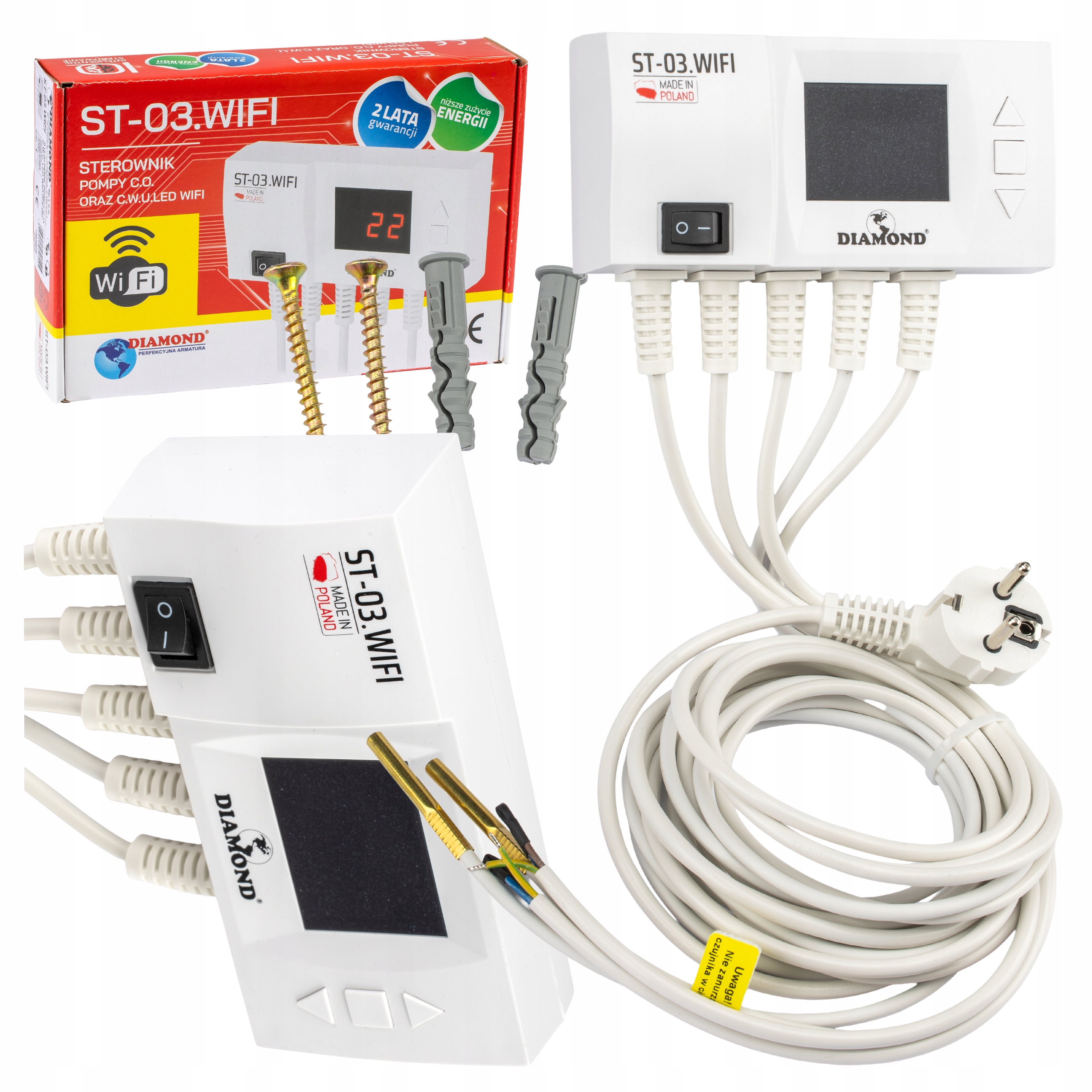 Sterownik Pompy C.o. Oraz C.w.u. Regulator Pieca Kotła ST-03.LED Wifi 230V